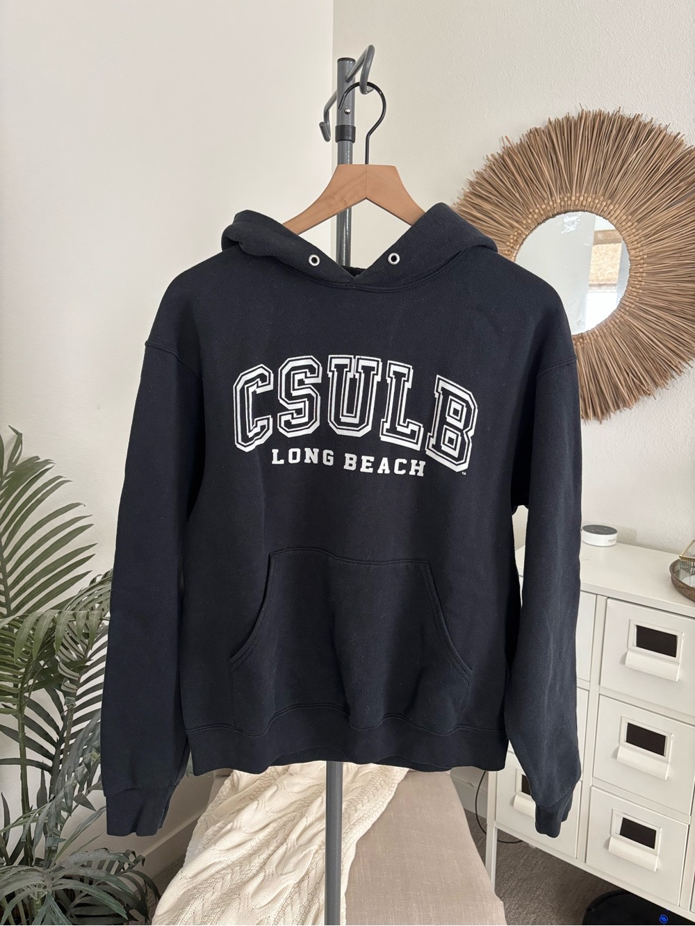 Jerzees Unisex Black Hoodie CSULB Cal State Long Beach Medium